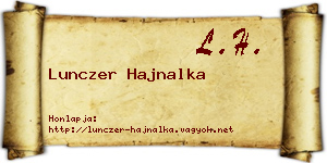 Lunczer Hajnalka névjegykártya